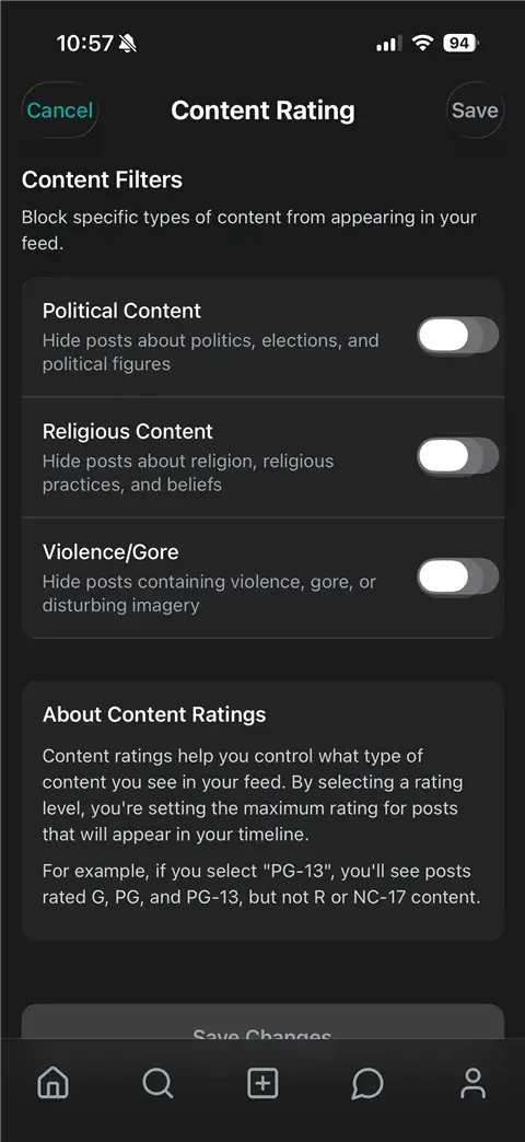 CleoSocial content filters