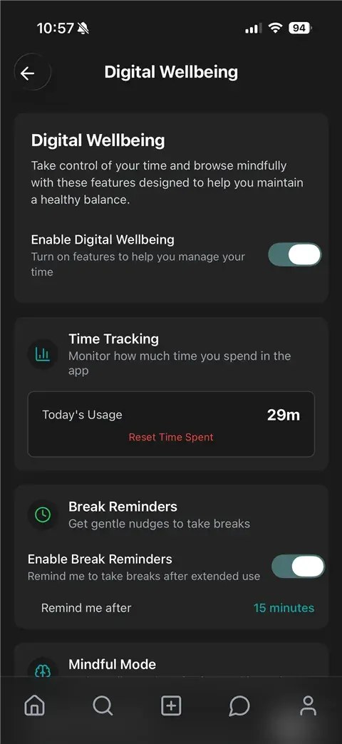 CleoSocial digital wellbeing controls