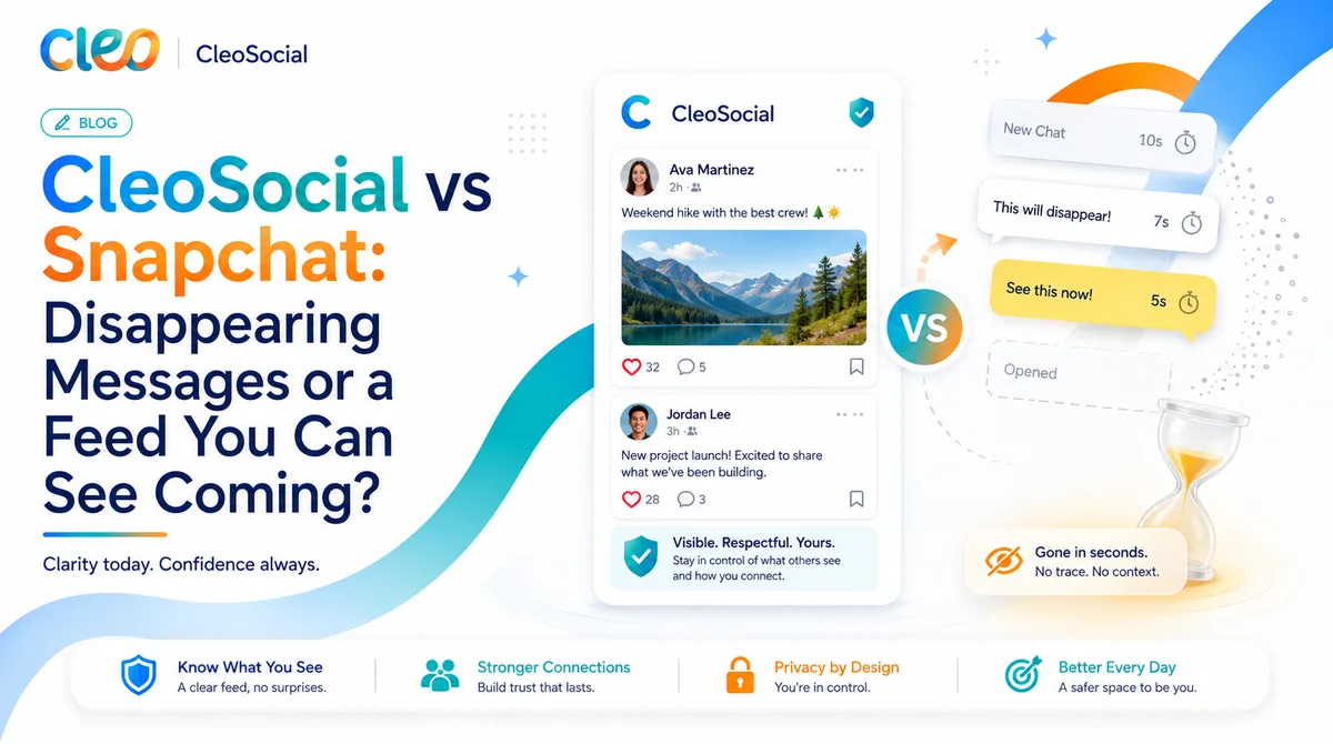 CleoSocial vs Snapchat: Disappearing Messages or a Feed You Can See Coming?
