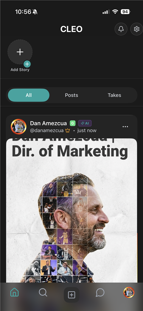 CleoSocial home feed